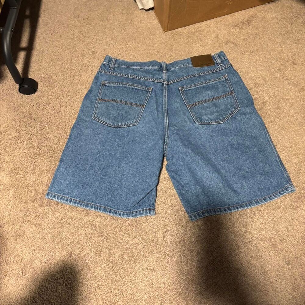 Vintage Workwear Falls Creek Navy Blue Denim Shorts Jorts Size 36 Waist 9.5in in